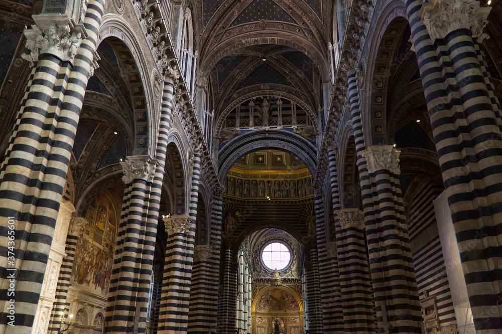 Detail of the interior of the splendid cathedral of Siena