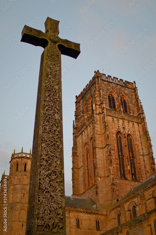 Durham Cathedral and St Cuthbert Memorial Cross