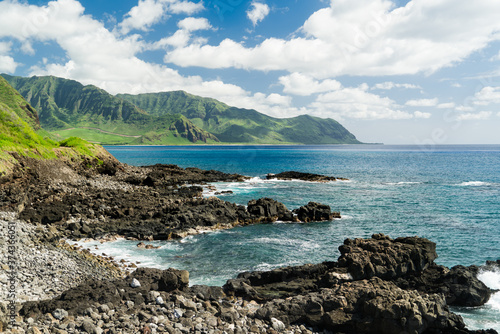 Keawaula beach in west side of Oahu  Hawaii.