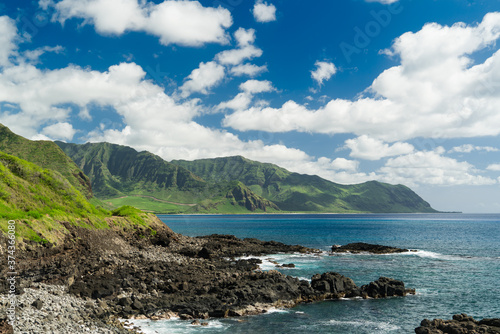 Keawaula beach in west side of Oahu, Hawaii.