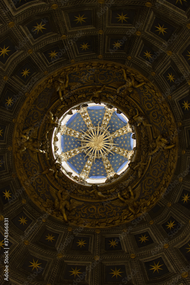 Detail of the interior of the splendid cathedral of Siena