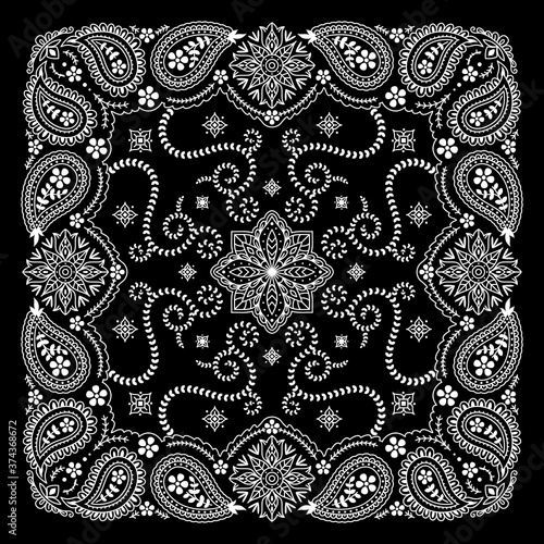 Bandana Paisley Ornament Pattern Classic Vintage Vector Design