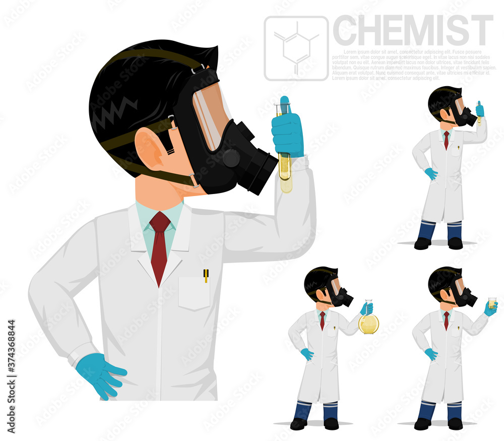 Isolated chemist on white background Isolated chemist on white background