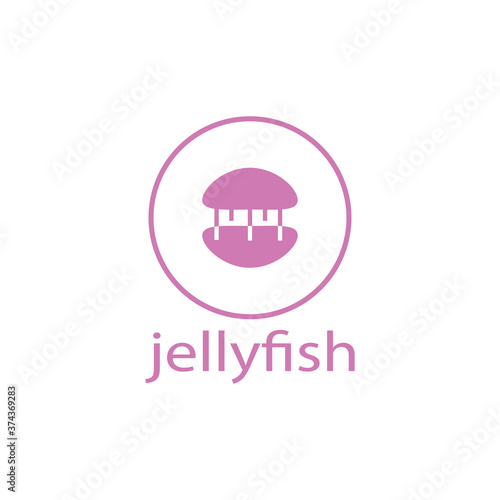 Jellyfish icon illustration, colorful logo template design, vector