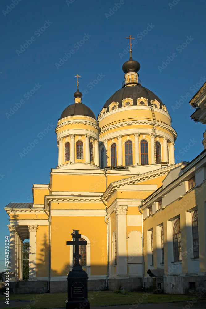 Spaso-Preobrazhensky Cathedral on the embankment of Volga river