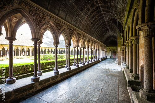 Inside the monastery of le Mont St. Michel, Normandy, France photo