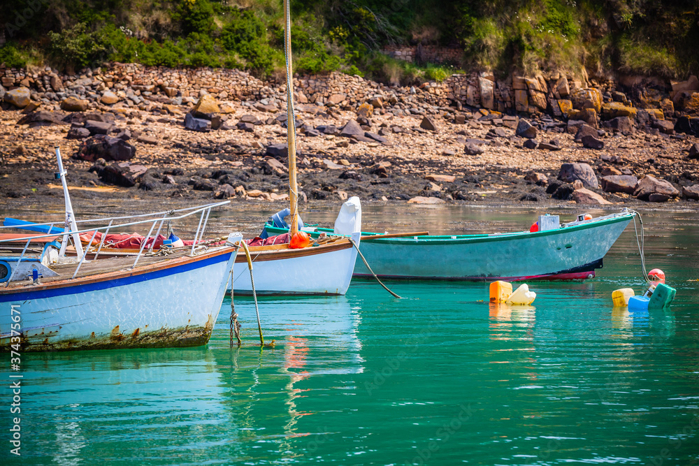 Fisherboats at the lle de Brehat off the coast of Brittany, France