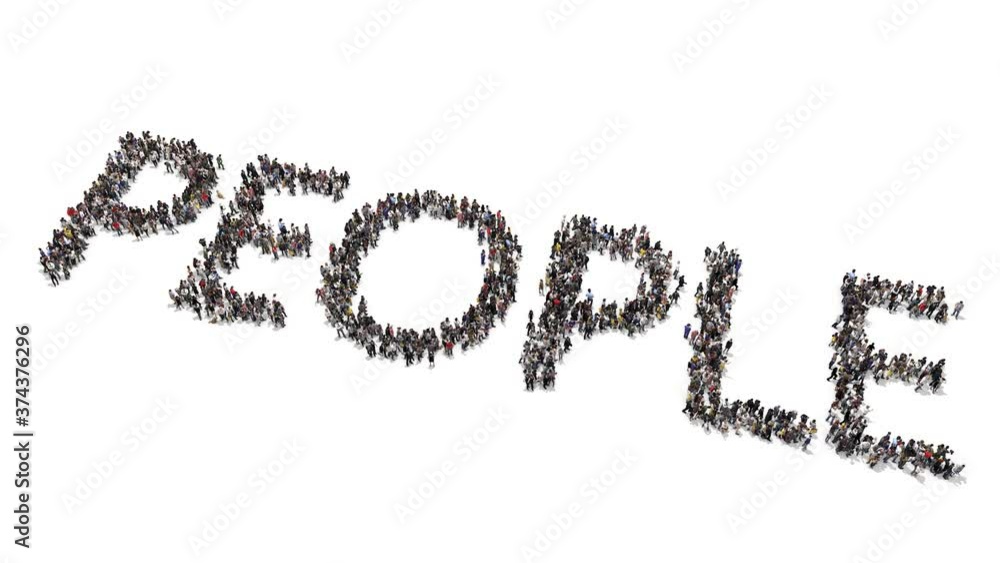 People Gathering Into Crowd And Forming The Word People
People Gathering Into Crowd And Forming The Word People