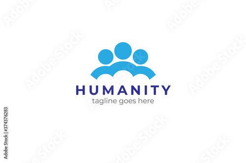 Humanity Logo, Flat style Logo Design Template, vector illustration