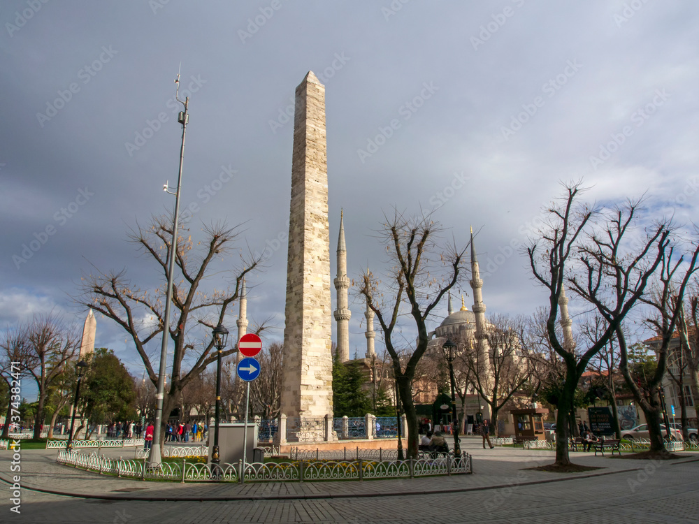 Obelisk in the Hippodrome of constantinople, Istanbul, Turkey.