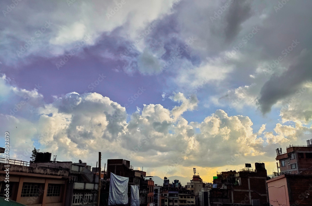 Cloudy sky over the city Cloudy sky over the city