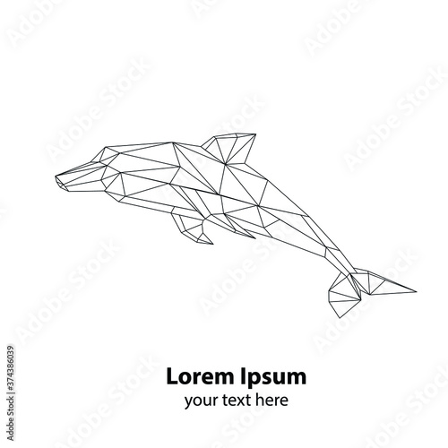 low poly dolphin vector model on a white background © Ievgeniia Obelmaz