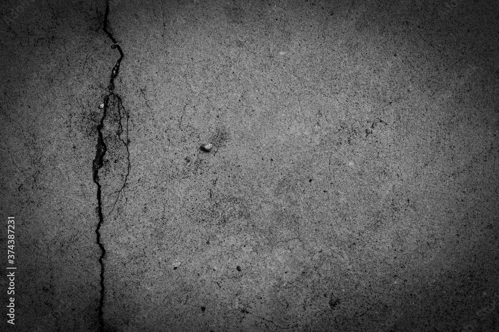 Old crack black concrete wall. Dark cement wall texture and background. Empty interior for design. Old crack black concrete wall. Dark cement wall texture and background. Empty interior for design.
