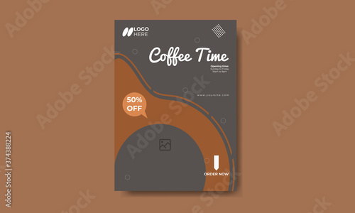 Special coffee time flyer template design