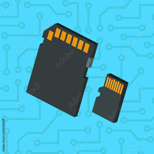 two memory cards on a blue background
