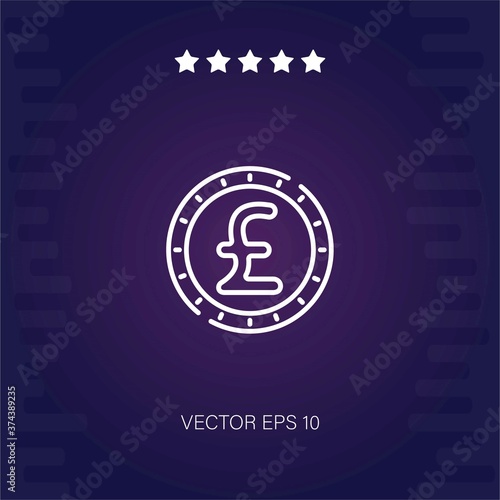 pound sterling vector icon modern illustration