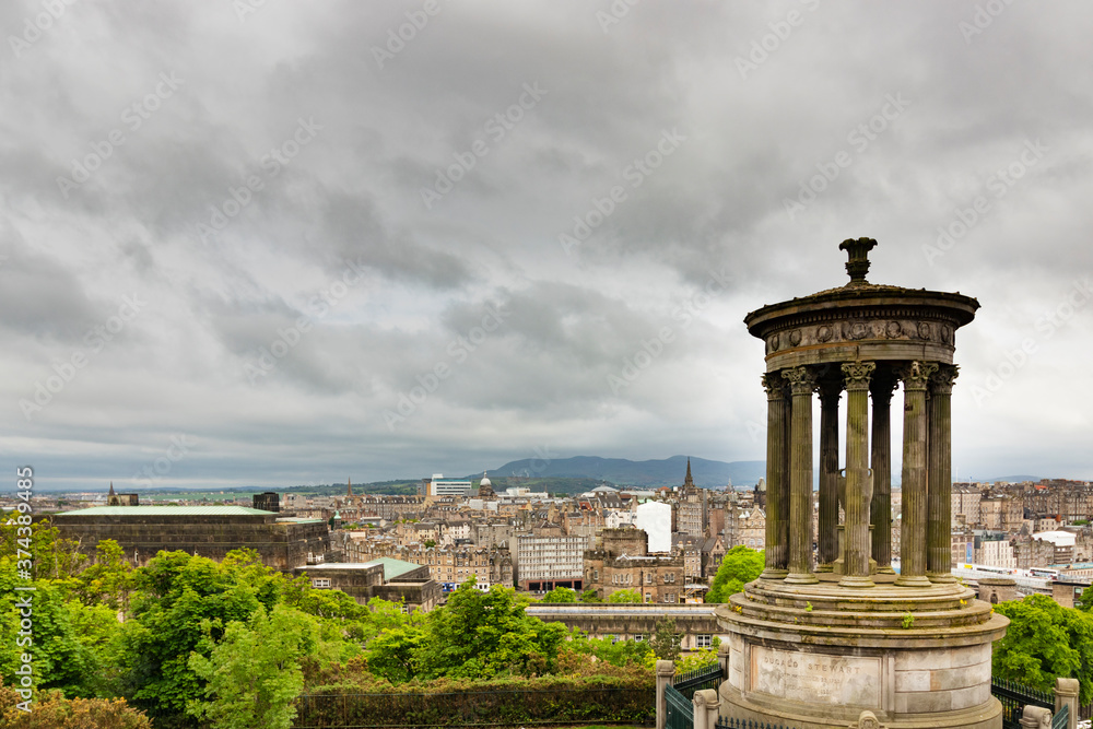 View of the City of Edinburgh, Scotland, United Kingdom from Calton Hill