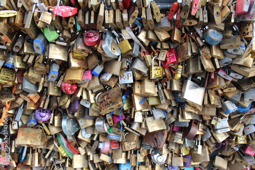 Fence of love locks on Pont des Artes, Paris. © Rohan Dehal