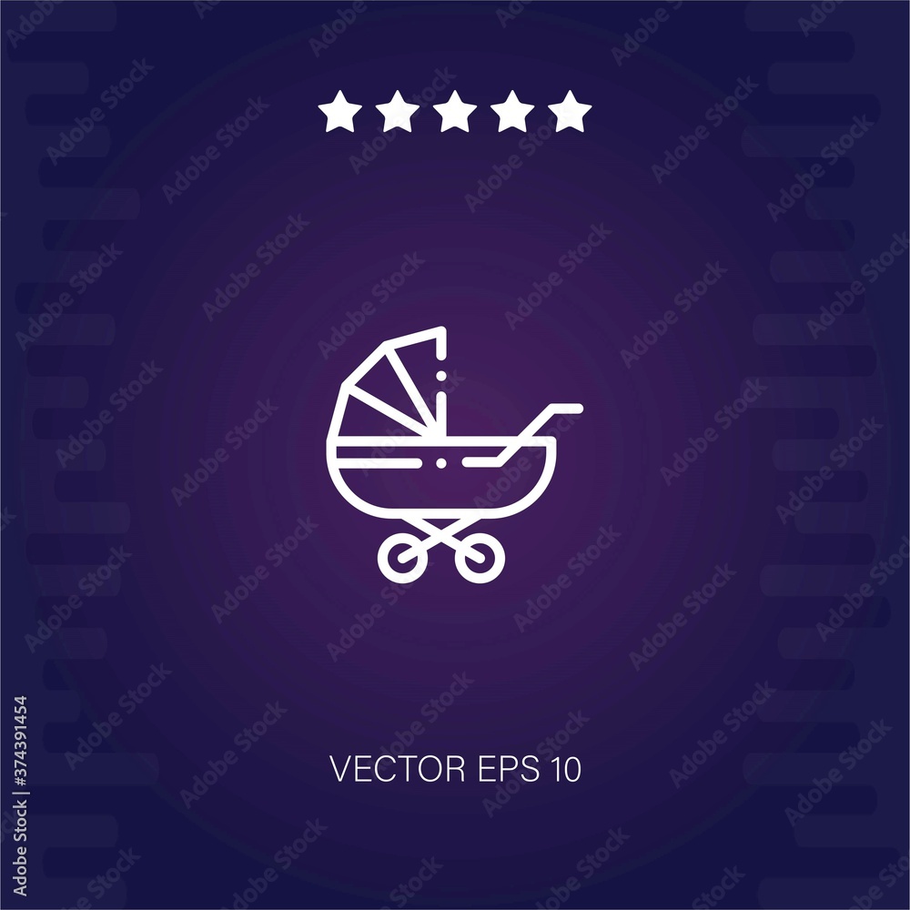 pushchair vector icon modern illustration pushchair vector icon modern illustration