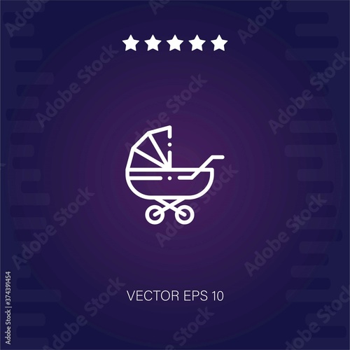 pushchair vector icon modern illustration