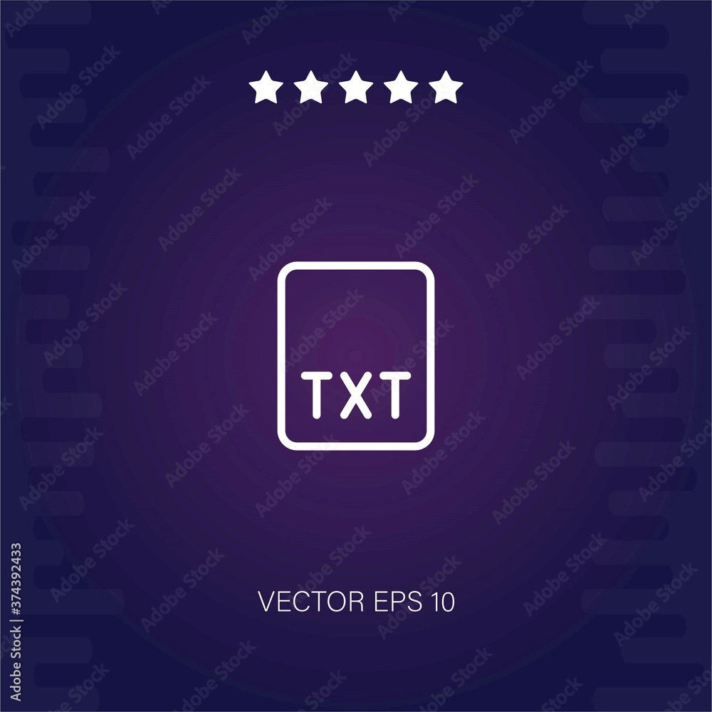 txt vector icon modern illustration txt vector icon modern illustration