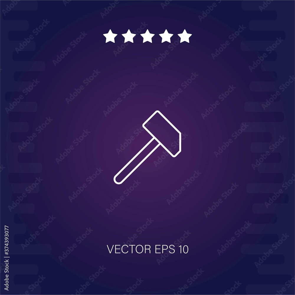 hammer big shape outline vector icon modern illustration hammer big shape outline vector icon modern illustration