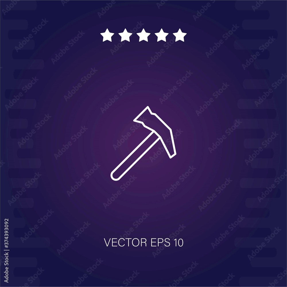 Fototapeta premium hammer tool outline vector icon modern illustration