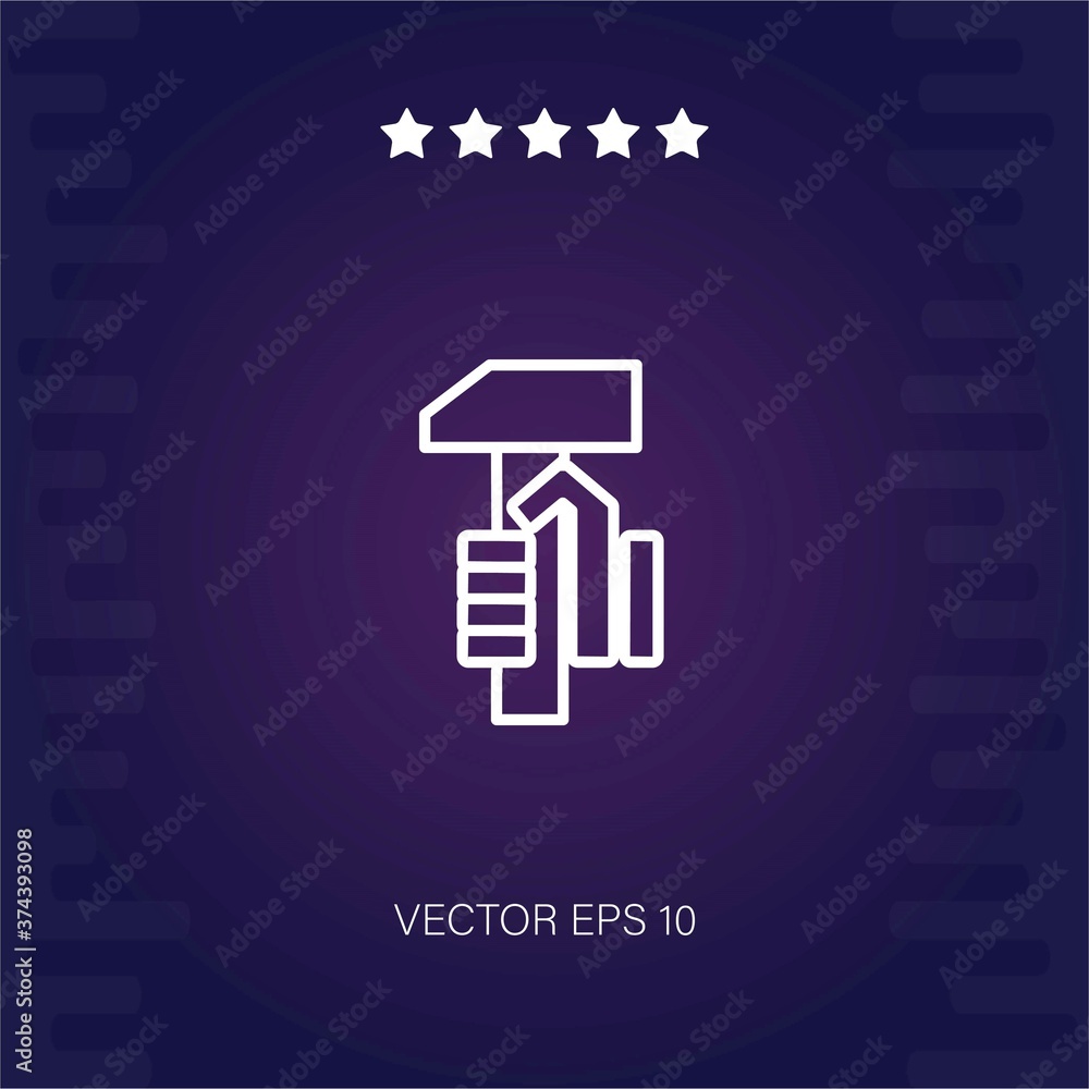hand holding pick hammer vector icon modern illustration hand holding pick hammer vector icon modern illustration