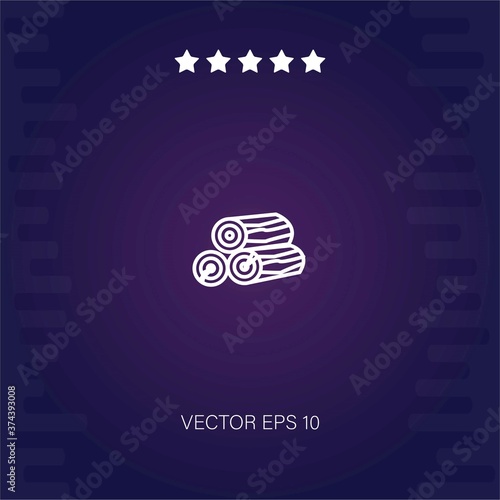 firewood trunks stacked vector icon modern illustration