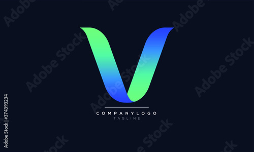 V initials monogram letter text alphabet logo design photo