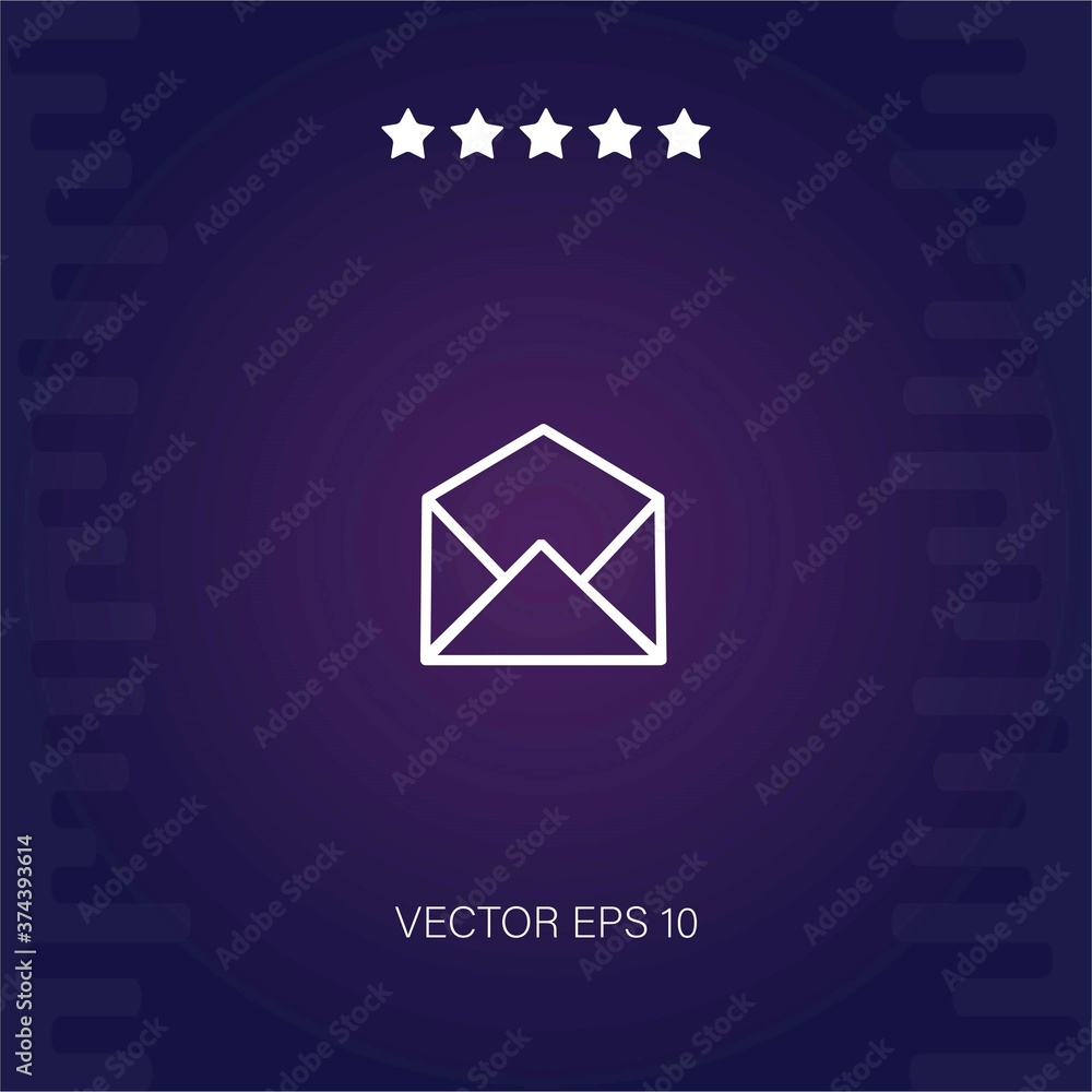 Naklejka premium open email message vector icon modern illustration