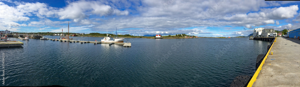 Panorama from a small coastal town in Northern Norway