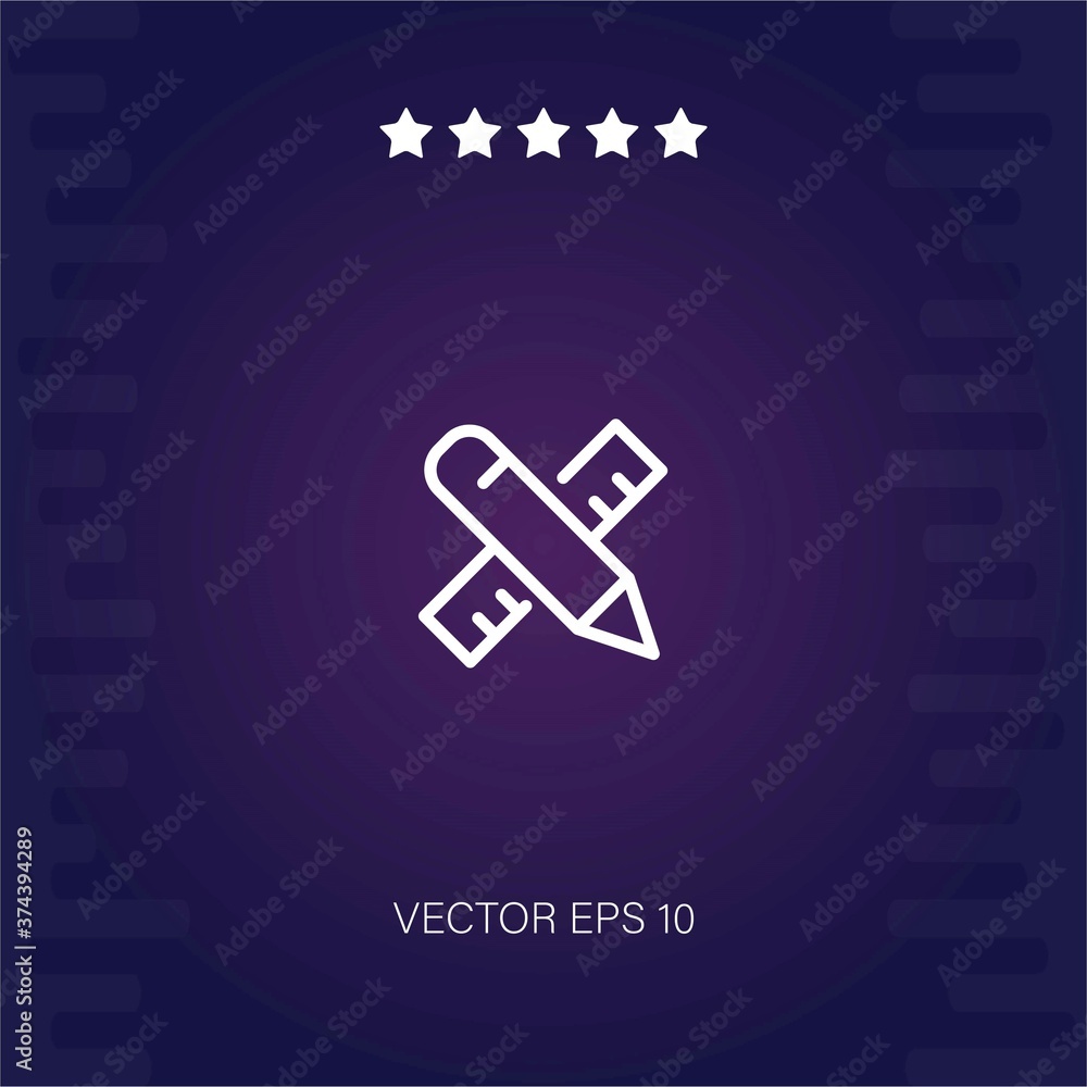 ruler and pencil vector icon modern illustration ruler and pencil vector icon modern illustration