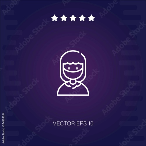 girl vector icon modern illustration