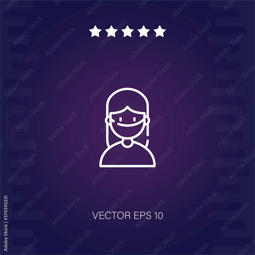 girl vector icon modern illustration girl vector icon modern illustration