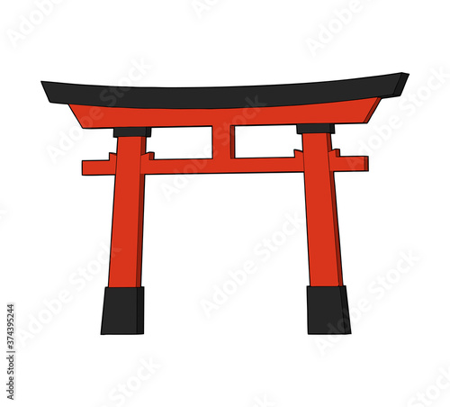 Creative design of classic torii gate illustration