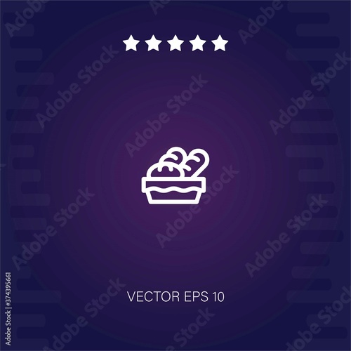 bread basket vector icon modern illustration