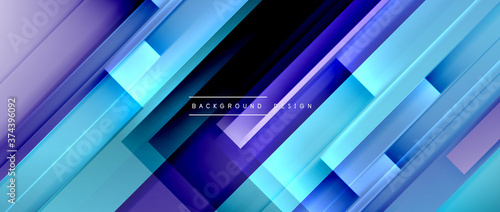 Dynamic lines on fluid color gradient. Trendy geometric abstract background for your text, logo or graphics