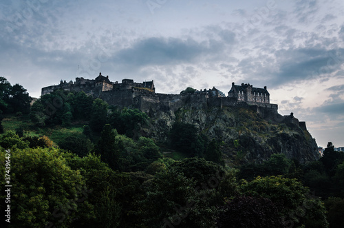 Edinburgh Castle on the top of the hill  Scotland
