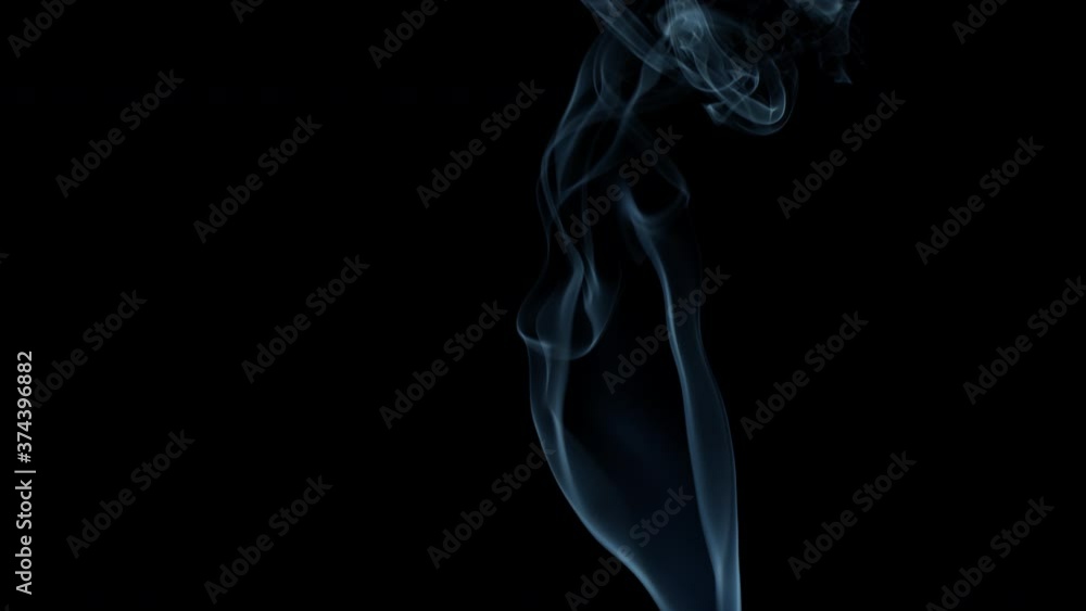 Strip Of Smoke On Black Background Moving Up. Strip Of Smoke On Black Background Moving Up.
