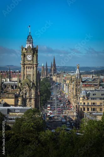 View of Princes Street from Calton Hill, Edinburgh, Scotland
