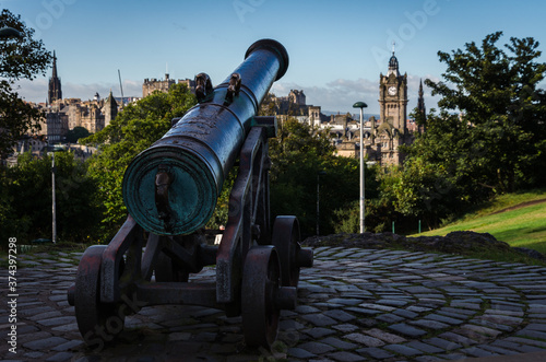 Cannon in Calton Hill, Edinburgh, Scotland