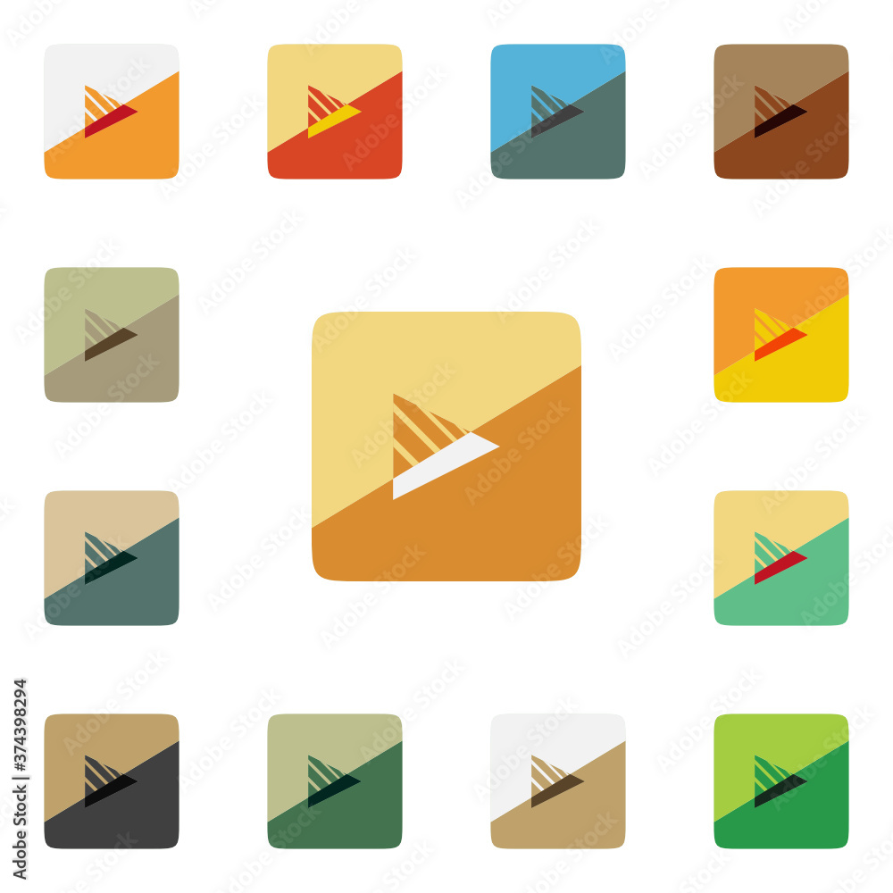 play video button icon set symbol and logo on classic warm silhouette theme with lot of color combinations editable vector play video button icon set symbol and logo on classic warm silhouette theme with lot of color combinations editable vector