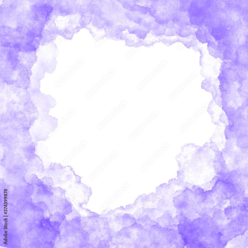 Handmade abstract purple watercolor background frame Handmade abstract purple watercolor background frame