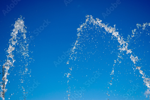 View of the fountain against the blue sky