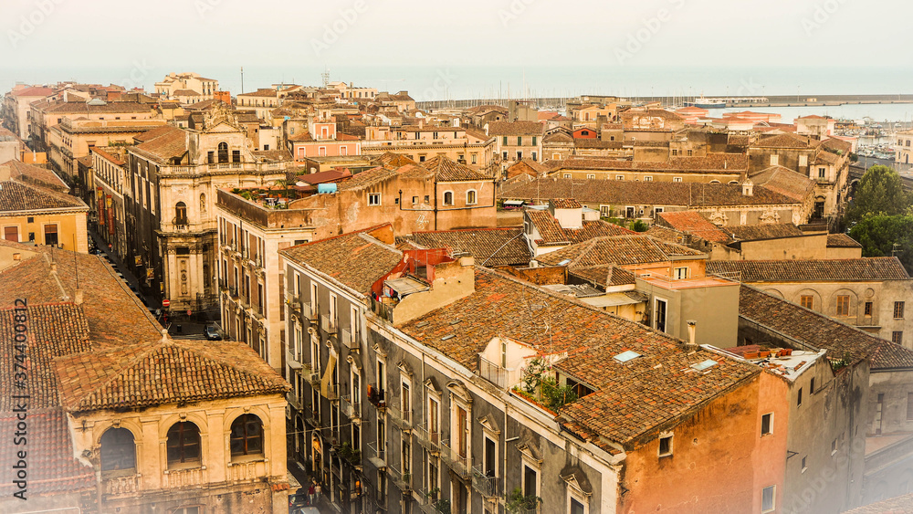 view of the old city of catania sicily