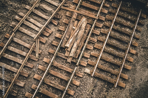 Top view of the railroad tracks © Groosheck