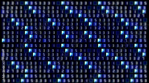Wallpaper Mural Animated background from numbers. counting numbers. Technological numbers in different colors. Colorful and luminous numbers in the square. 4K LOOP Torontodigital.ca