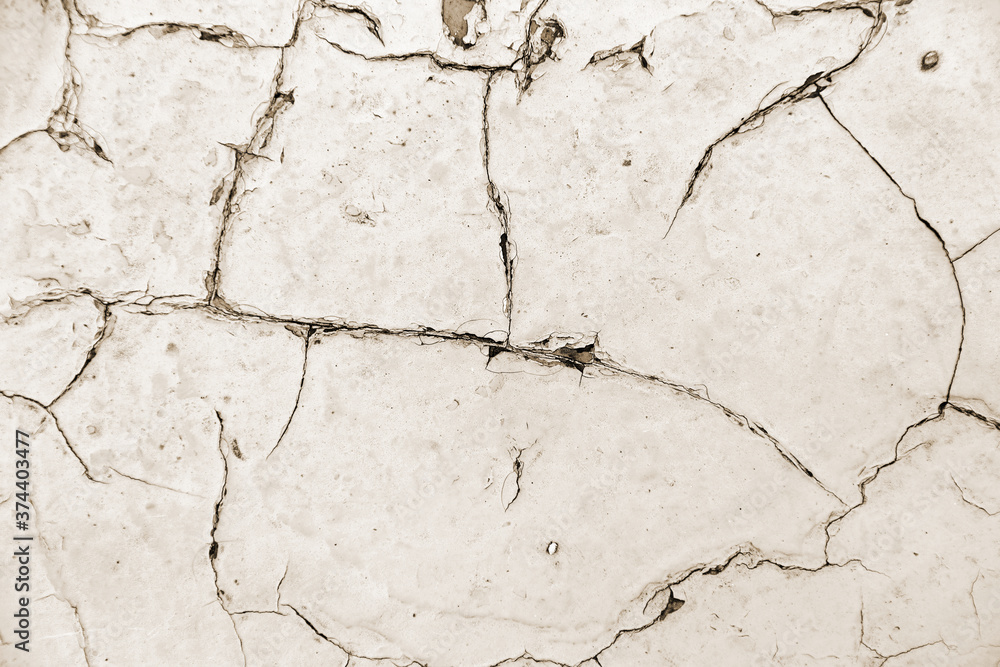 Obraz premium Distressed overlay texture of cracked concrete, stone or asphalt. Grunge background. Abstract illustration