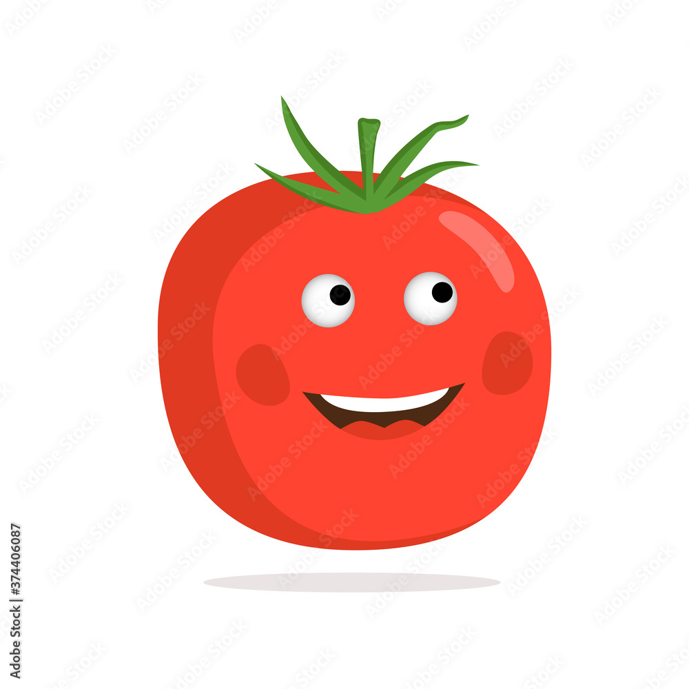 Ripe cheerful tomato with a smile. Ripe cheerful tomato with a smile.